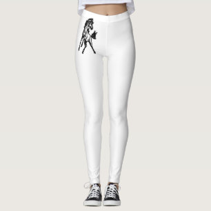 A Frisky Jumping Horse in the Wild Leggings