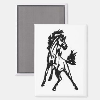 A Frisky Jumping Horse in the Wild Magnet
