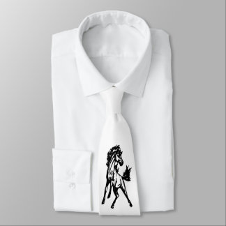 A Frisky Jumping Horse in the Wild Neck Tie