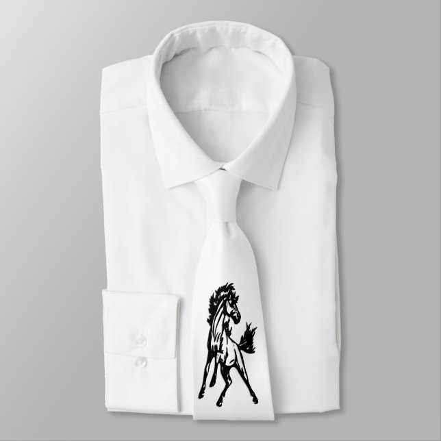 A Frisky Jumping Horse in the Wild Neck Tie (Tied)