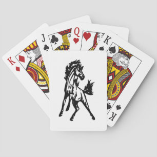 A Frisky Jumping Horse in the Wild Poker Cards