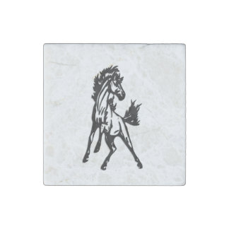 A Frisky Jumping Horse in the Wild Stone Magnet