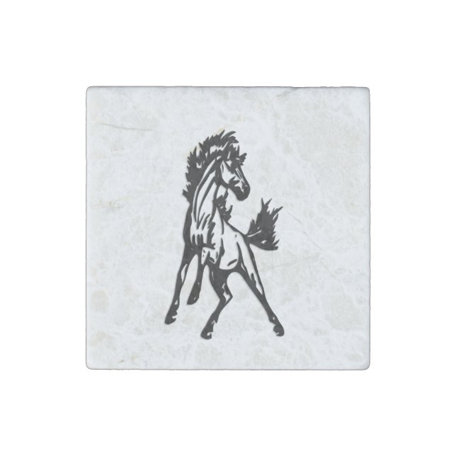 A Frisky Jumping Horse in the Wild Stone Magnet (Front)