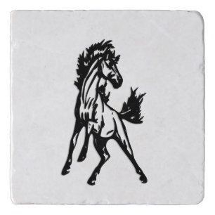 A Frisky Jumping Horse in the Wild Trivet