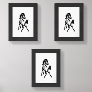 A Frisky Jumping Horse in the Wild Wall Art Sets