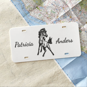 A Frisky Jumping Horse Personal Name or Monogram License Plate