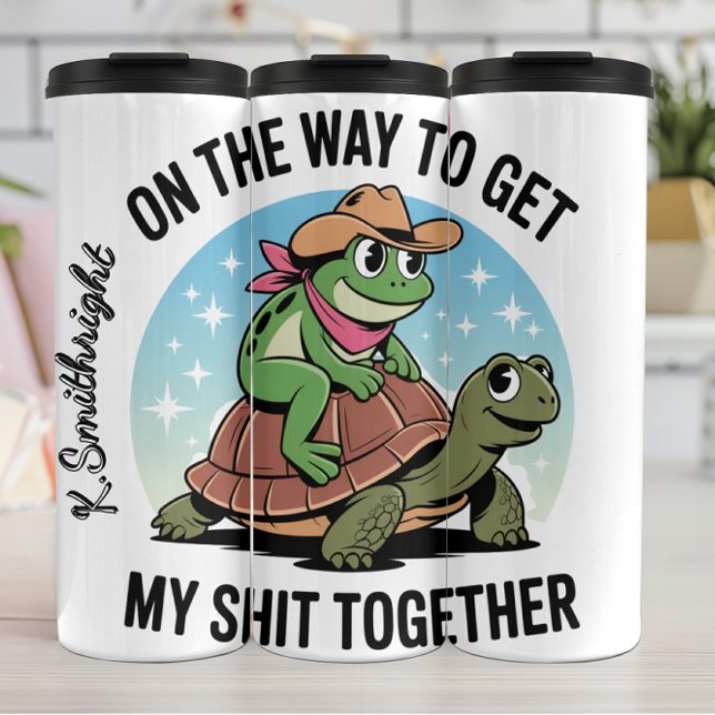 A Frog and Turtle with Humor Thermal Tumbler (Creator Uploaded)