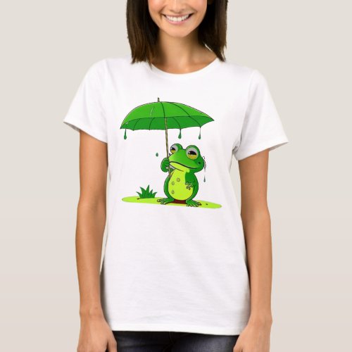 A frog in a rainy day t _ shirt