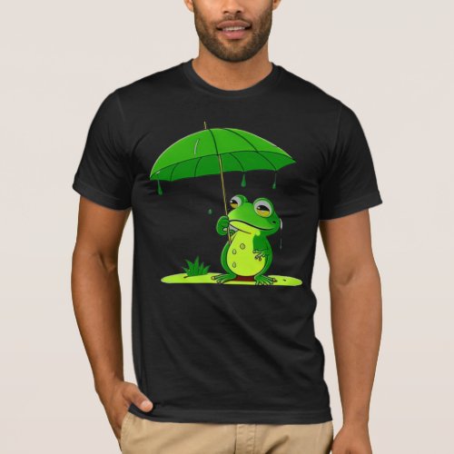A frog in a rainy day t _ shirt