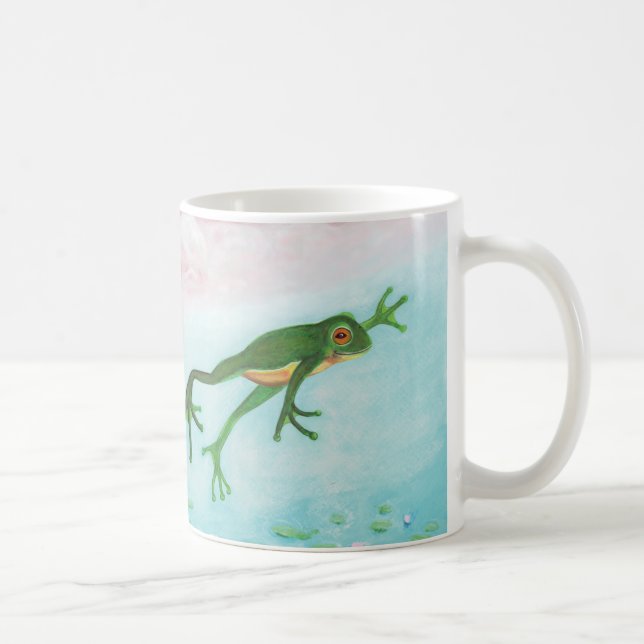 A Frog Jumps Into The Pond Illustration  Coffee Mug (Right)