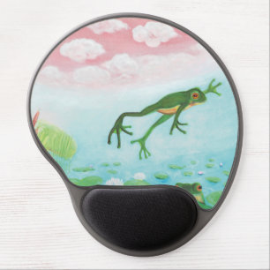 A Frog Jumps Into The Pond Illustration Gel Mouse Pad