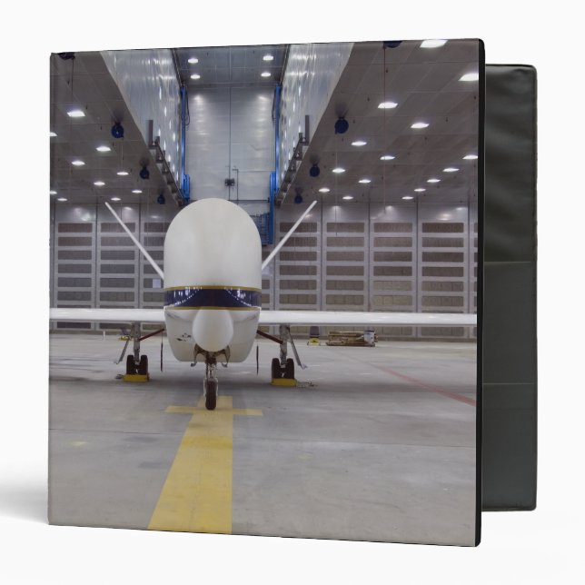 A front view of a Global Hawk unmanned aircraft 3 Ring Binder (Front/Inside)