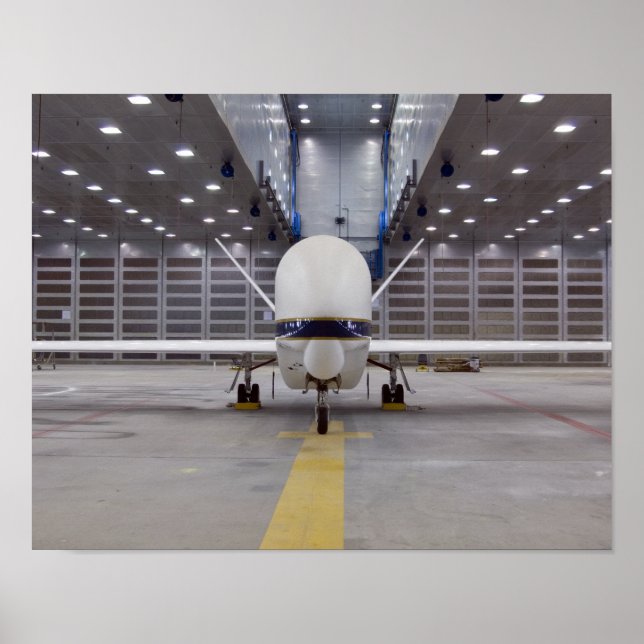A front view of a Global Hawk unmanned aircraft Poster (Front)