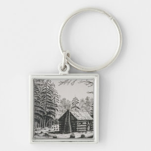 A frontier cabin, from 'The Pageant of America Keychain