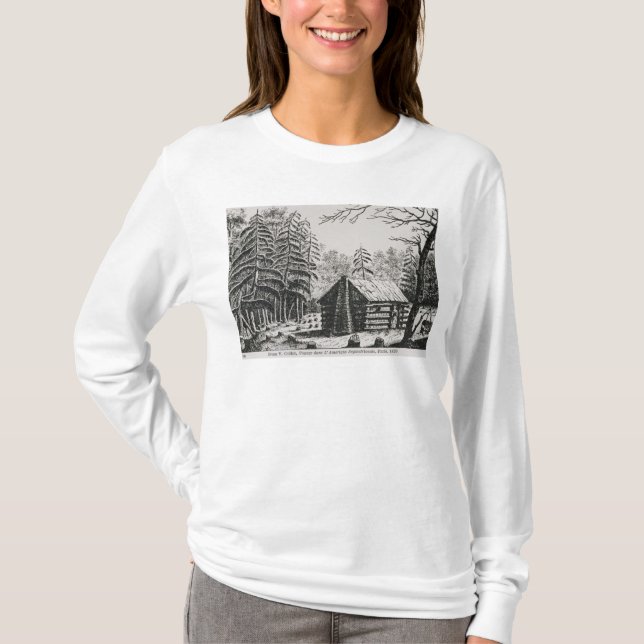 A frontier cabin, from 'The Pageant of America T-Shirt (Front)