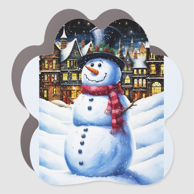 A FROSTY CHRISTMAS EVE CAR MAGNET (Front)