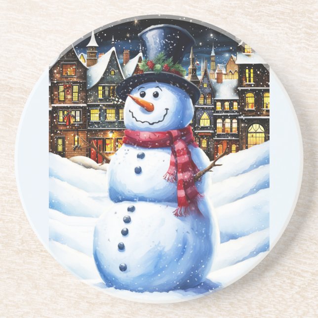 A FROSTY CHRISTMAS EVE COASTER (Front)