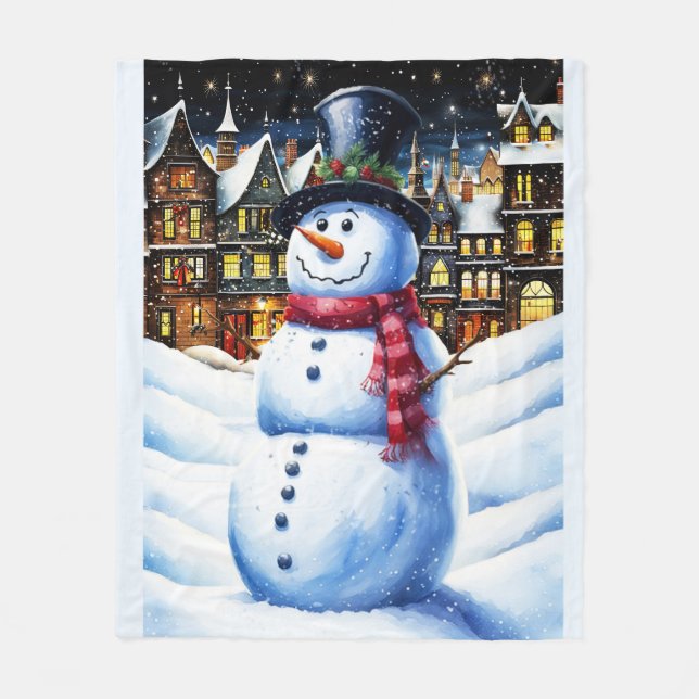 A FROSTY CHRISTMAS EVE FLEECE BLANKET (Front)