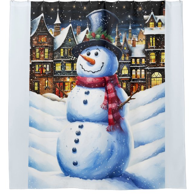 A FROSTY CHRISTMAS EVE SHOWER CURTAIN (Front)