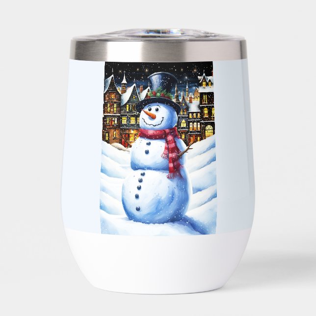 A FROSTY CHRISTMAS EVE THERMAL WINE TUMBLER (Front)