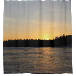 A Frozen Sunset Shower Curtain