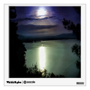 A Full Moon Reflecting On The Aegean Nautical Art Wall Sticker