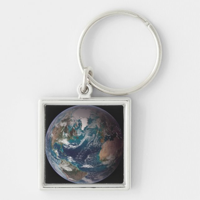 A full view of Earth showing global data 2 Keychain (Front)
