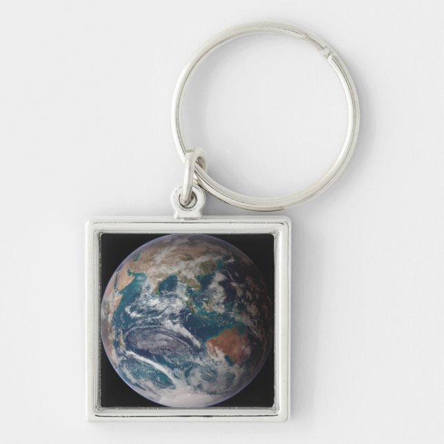 A full view of Earth showing global data Keychain (Front)