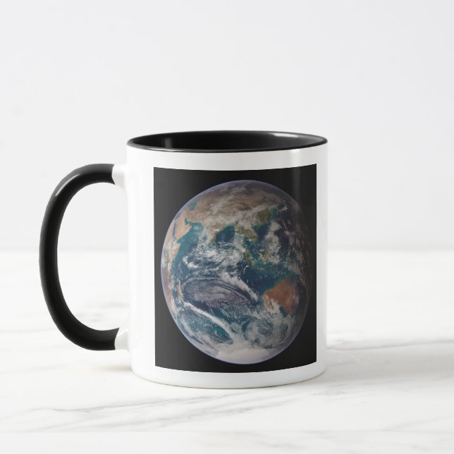 A full view of Earth showing global data Mug (Left)
