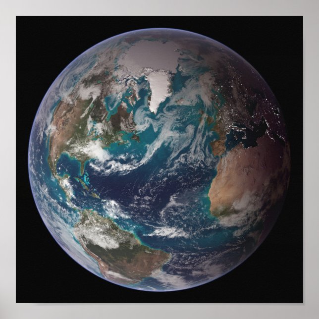 A full view of Earth showing global data Poster (Front)