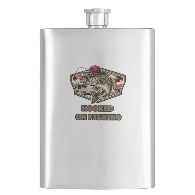 A fun and bold illustration of a cool bass flask (Front)