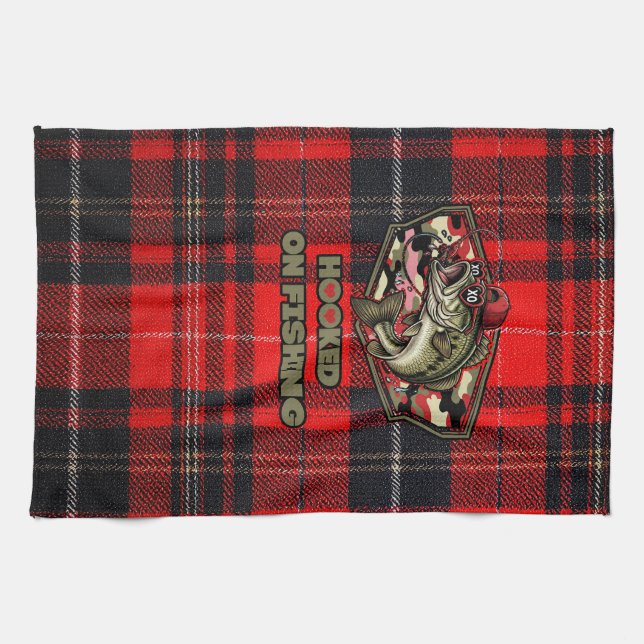 A fun and bold illustration of a cool bass kitchen towel (Horizontal)