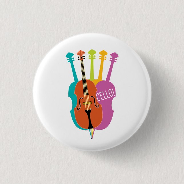 A Fun and Modern Way to Say Hello Cello Button (Front)