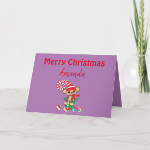 A fun Christmas Card Safari Monkey 