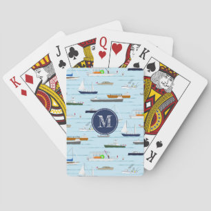 A fun Day on the River nautical boating sailing Poker Cards