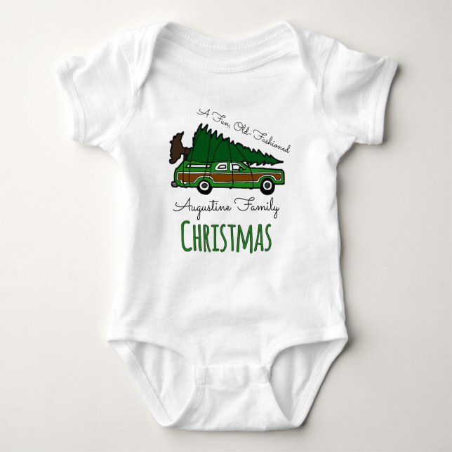 A Fun Old Fashioned Christmas Vacation Baby Bodysuit (Front)