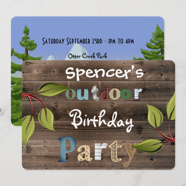 A Fun Outdoor Birthday Party Invitation (Front/Back)