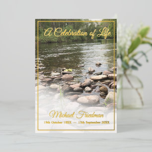 A Funeral Memorial 'Celebration of Life' Jewish Foil Invitation