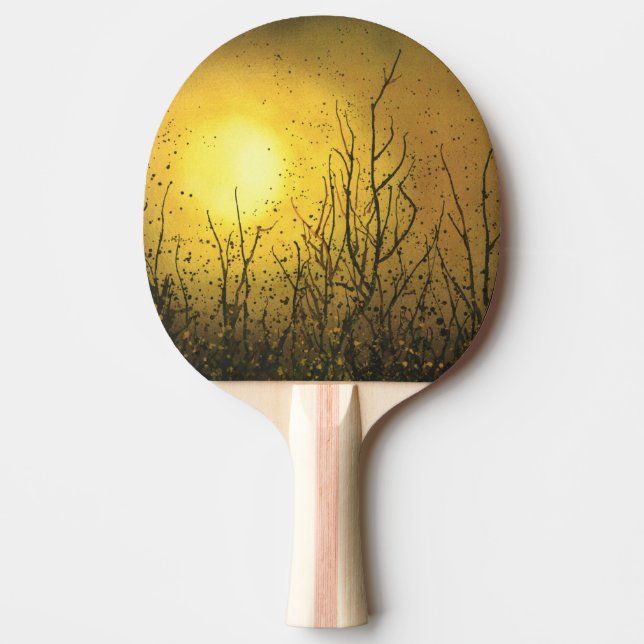 A Funky Gold Table Tennis Bat Ping-Pong Paddle (Front)