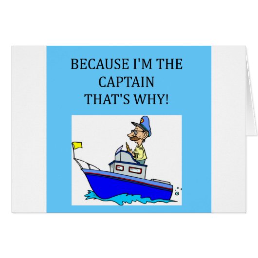 a funny boating captain joke cards (Front Horizontal)