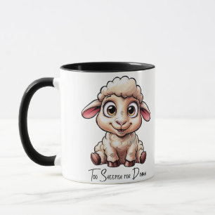 A funny cartoon sheep Too Sheepish for drama Mug
