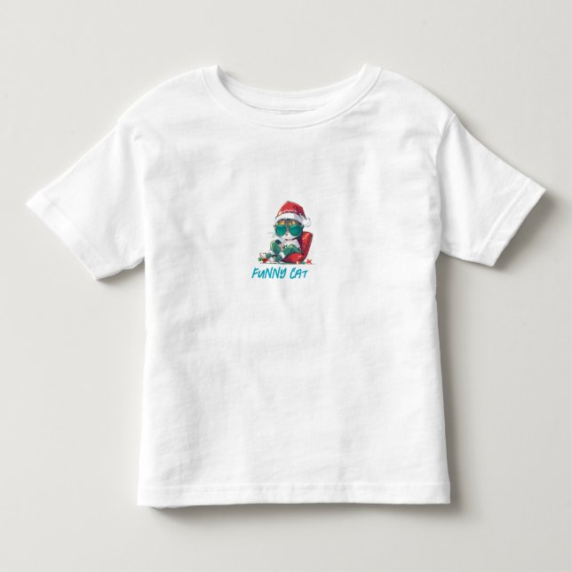 A funny cat  toddler t-shirt (Front)