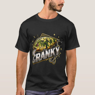 A Funny Cranky Fishing Reel Design T-Shirt