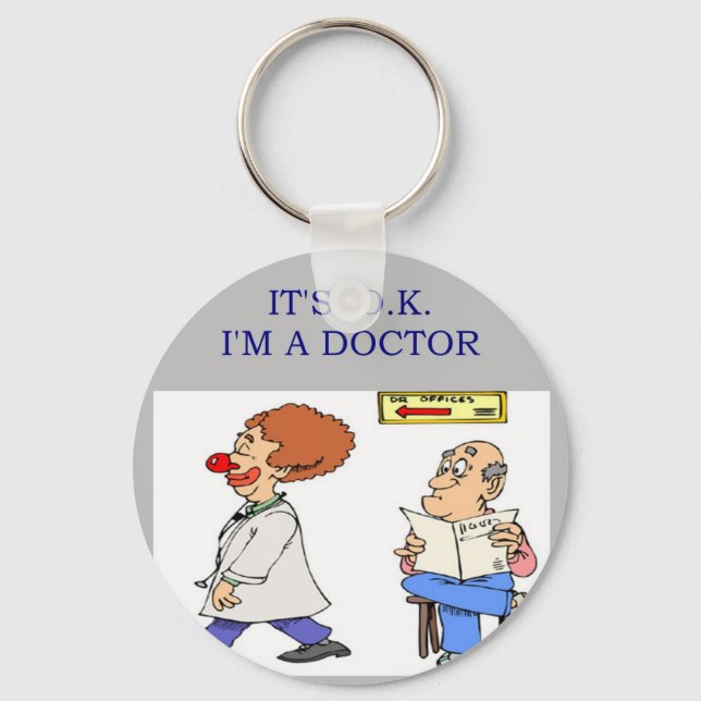 a funny doctor joke keychain (Front)