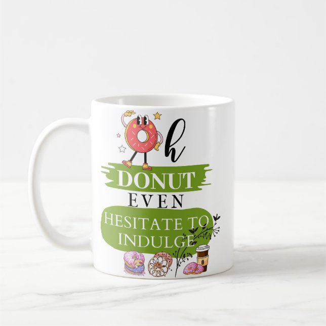 A Funny donut Mascot  Coffee Mug (Left)