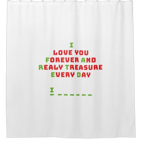 A funny hidden message shower curtain