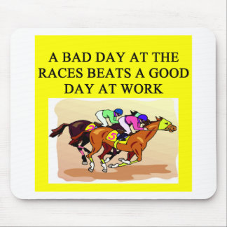 a funny horse player racing joke mouse pad