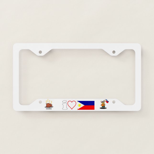 A Funny I love the Philippines License Plate Frame (Front)