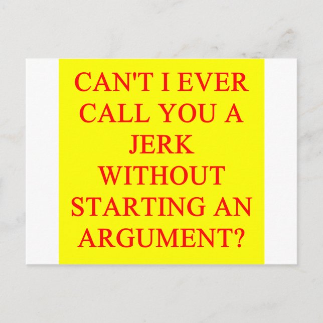 a funny insult for jerks postcard (Front)