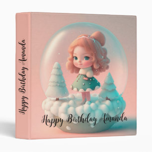 A funny little doll on a cloud  3 ring binder